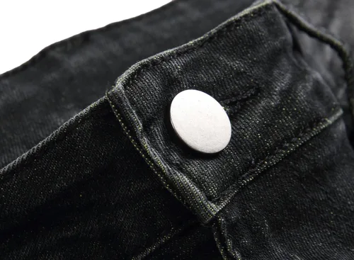 Vista 6 de Jeans ajustados y elásticos para hombre, jeans rectos rasgados a la moda para hombre, pantalones de mezclilla lavados vintage