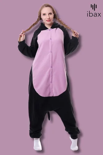 Vista 4 de IBAX Polar Fleece Adult Animal Onesie Pajama. Adult onesie costume. Animal onesies for adults. Halloween onesie adult.