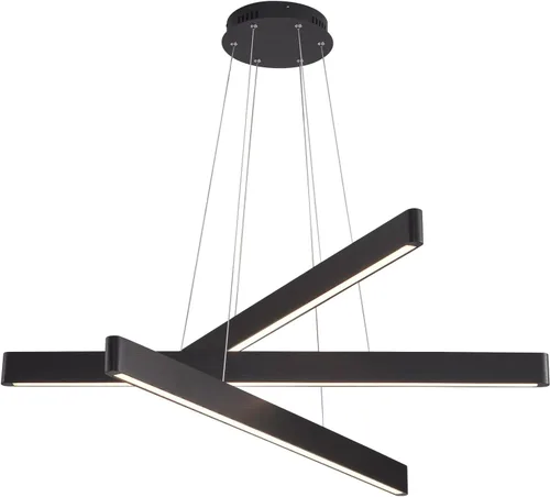 Vista 17 de Lámpara colgante lineal natural de madera maciza de 3 luces, moderna lámpara colgante LED regulable, candelabro para mesa de comedor, isla