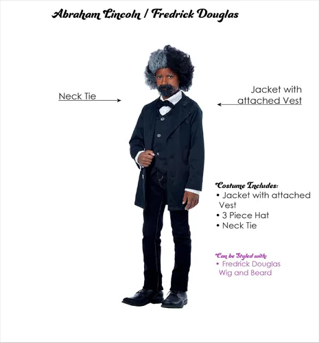 Vista 7 de California Costumes niños Abraham Lincoln/Frederick Douglass