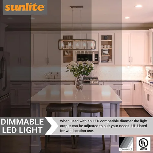 Vista 8 de Sunlite 81139 Bombilla LED G40 Edison Globe 81139, 8.5 vatios (100 W = ), base E26 estándar, 800 lúmenes, regulable, vidrio transparente, filamento