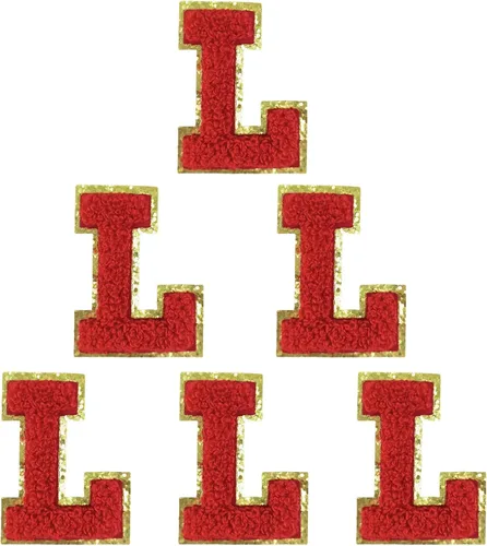 Vista 25 de 6 parches de letras de felpilla autoadhesivas de 2 pulgadas, parches de letras universitarias de la A a la Z, parche de reparación bordado