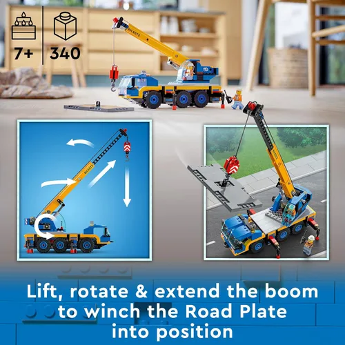 Vista 3 de Lego 60324 City Off-Road grúa, grúa y camión de juguete con ganchos, vehículo de juguete para construir para niños y niñas a partir de 7 años