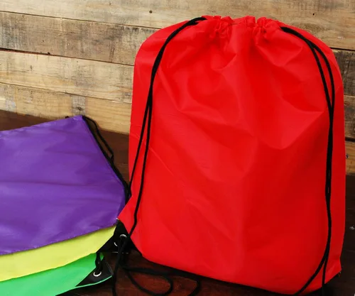 Vista 6 de Threadart Mochilas con cordón Paquete de 10 Saco deportivo de cuerda Gimnasio, almacenamiento y viajes Grande 15 x 18.5 pulgadas, Amarillo Neón