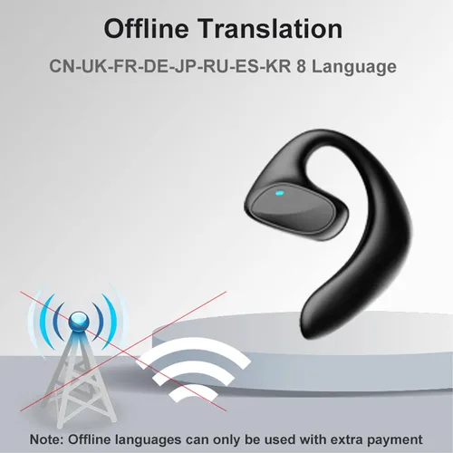 Vista 4 de Auriculares de traductor M8, dispositivo de traductor de 144 idiomas, traducción en tiempo real bidireccional 97% de alta precisión, compatible