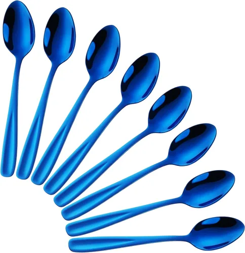 Vista 13 de 8 Pieces Dessert Spoons Teaspoons Small Coffee Spoons Espresso Spoons, 5.5 Inch (black)