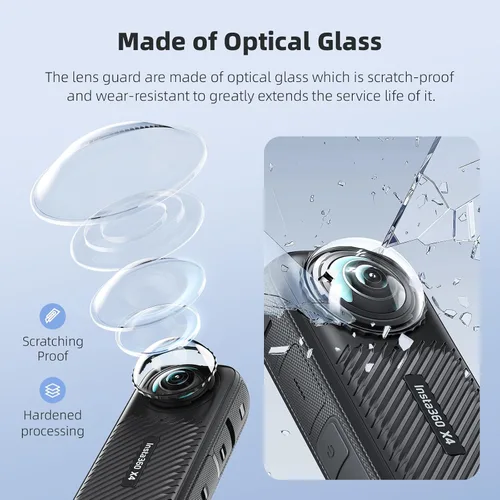 Vista 3 de Insta 360 X4 - Protector de pantalla para Insta360 X4 X 4 9H, película de vidrio templado duro, antiarañazos, sin burbujas