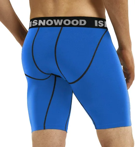 Vista 3 de Isnowood - Pantalones cortos de compresión para hombre, ropa interior atlética de elastano, para ejercicio, correr