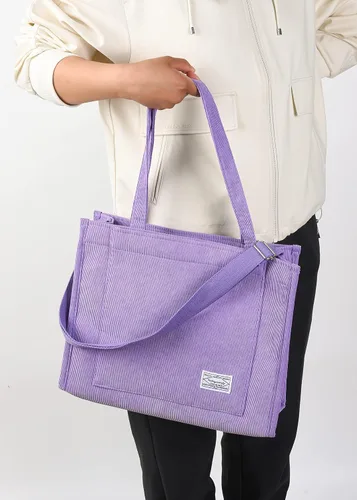 Vista 9 de Valleycomfy Bolsos de mano de pana casuales vintage para mujer, bolso cruzado para mujer, bolso de hombro de viaje, bolso ecológico