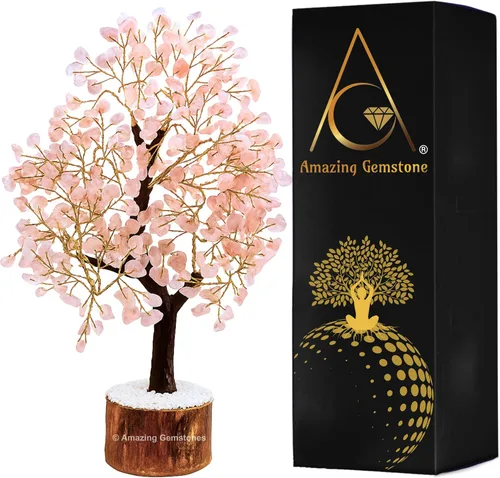 Vista 33 de Árbol de la vida con múltiples piedras preciosas naturales curativas de primera calidad, bonsái de Feng Shui, para decoración del hogar y la oficina