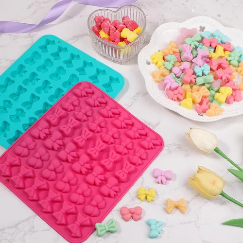 Vista 7 de Webake Moldes de silicona con 6 formas diferentes, molde de 36 cavidades para fondant de chocolate para cupcake, pretzle, cake pop, manualidades