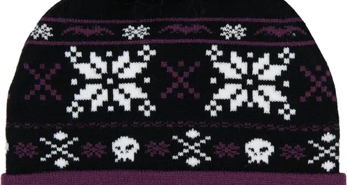 Vista 4 de Disney The Nightmare Before Christmas Fair Isle Jack Skellington - Gorro de punto, color morado, Púrpura