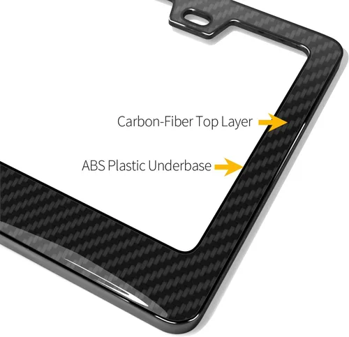 Vista 5 de iPick Image Marco de matrícula de plástico ABS con acabado de fibra de carbono real 3K negro para Honda Passport