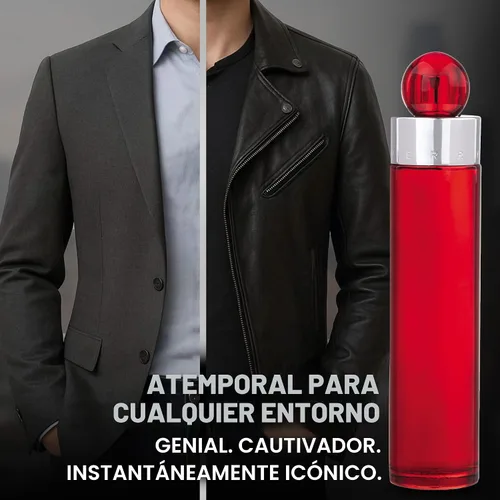 Vista 4 de Perry Ellis Eau de Toilette 360 Red para hombres con atomizador, 1.7 onzas
