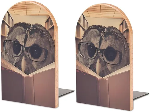 Vista 15 de Bird Rock Doves - Sujetalibros de madera resistente para estantes, tapones decorativos antideslizantes resistentes para libros, películas, CDs