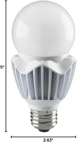 Vista 4 de Satco Hi-Pro - Lámpara de repuesto LED A21 de 5 pulgadas, 20 W, temperatura de color 2700, acabado blanco, 2700 K