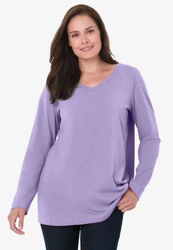 Vista 6 de Camiseta manga larga de talla grande para mujer Woman Within Negro