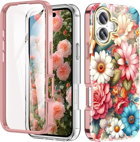 Vista 65 de Funda bonita de mármol para iPhone 13 Pro de 6.1 pulgadas, con protector de pantalla incorporado, ligera y elegante, de TPU, para cuerpo completo, a