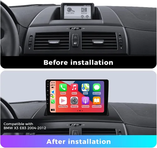 Vista 2 de DUDUAUTO DUDU3 - Radio de coche para BMW X3 E83 2004-2012 actualización estéreo de 8 núcleos 4 GB+64 GB 9 pulgadas Carplay y Android Auto unidad