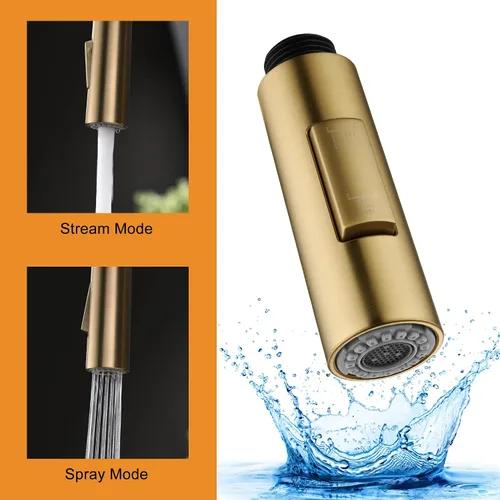 Vista 4 de Pulverizador de grifo de cocina extraíble pieza de repuesto de oro Oro cepillado