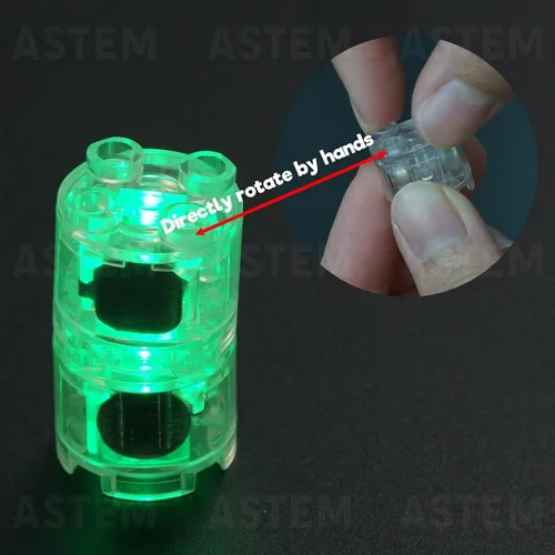 Vista 3 de ASTEM Kit de accesorios de ladrillos de luz verde, paquete de ladrillos de luz LED transparentes clásicos de 2 x 2, 6 piezas de bloques