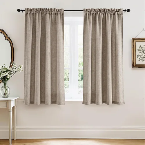 Vista 72 de RYB HOME - Cortinas de lino texturizado semitranslúcidas, privacidad media, filtro de luz, decoración de ventana para dormitorio/baño/sala de estar