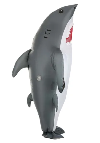 Vista 3 de Disfraz inflable de tiburón para adulto Multicolor