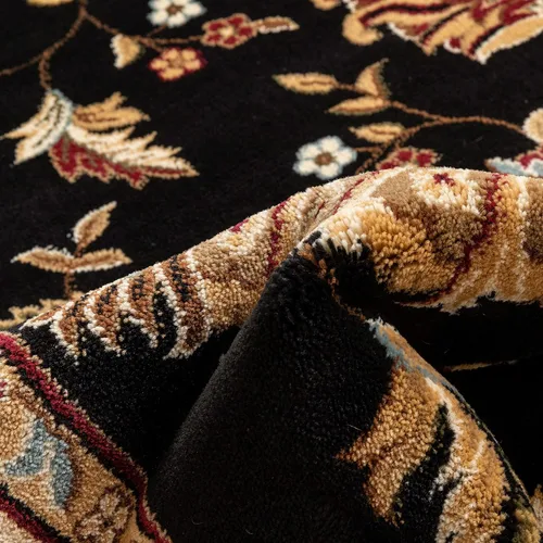 Vista 5 de Well Woven Alfombra de área oriental roja de Sultan Sarouk con diseño floral persa, formal, tradicional, fácil de limpiar, resistente a las manchas