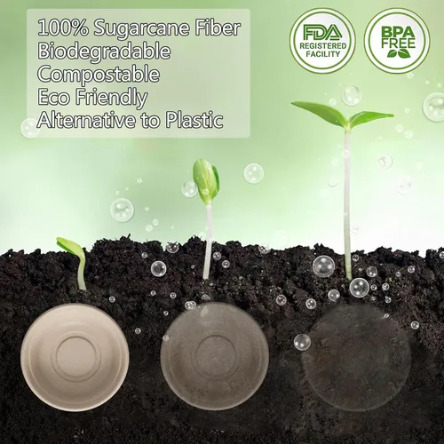 Vista 3 de Homestockplus Cuencos desechables de 16 onzas, cuencos de papel pequeños de alta resistencia, hechos de cuencos biodegradables de bagazo natural