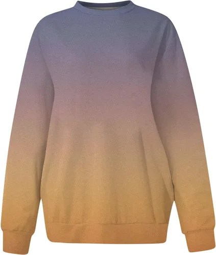 Vista 6 de Sudadera para mujer, sudadera de otoño con cuello redondo, ligera, de manga larga, de gran tamaño, ajuste casual