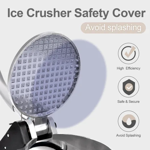 Vista 5 de Máquina de Hielo Raspado 380w Máquina de Cono de Nieve 3 Cuchillas de Acero Inoxidable Afeitadora de Hielo Eléctrica Trituradora de Hielo 127kg/hora