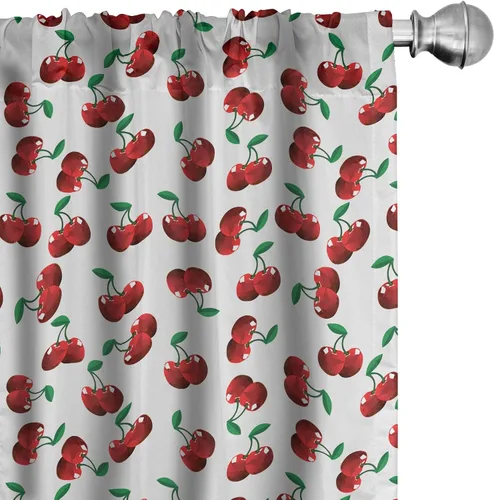 Vista 6 de Ambesonne Paquete de 2 cortinas otoñales para ventana, diseño otoñal con formas intrincadas en espiral y estampado de hojas voladoras, juego ligero
