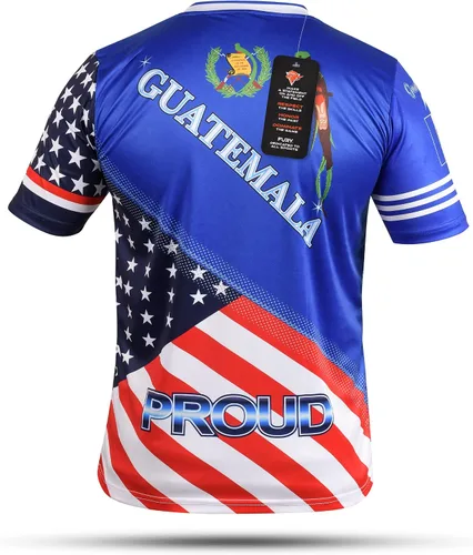 Vista 2 de Fury Camiseta de fútbol con la bandera de Guatemala y Estados Unidos - Camiseta Guatemala - Camiseta Guatemala Jersey HombresHombreMujerUnisex