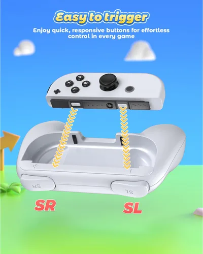 Vista 5 de FYOUNG Hand Grips Compatible with Switch Controllers, Grip for Switch Joy Con - White (2 Packs)