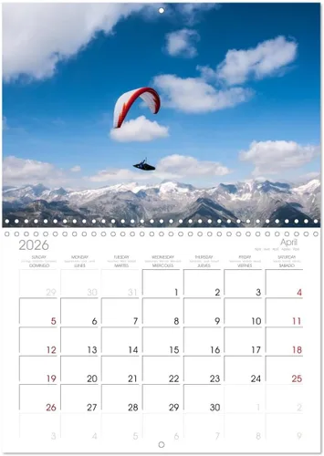 Vista 8 de Parapente - entre el cielo y la tierra (calendario mensual de pared 2025 11.7 x 16.5 pulgadas (abierto), calendario de 14 meses CALVENDO