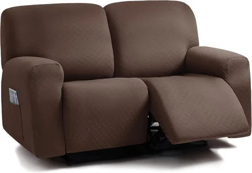 Vista 34 de ULTICOR Fundas para sofá reclinable de 8 piezas con diseño de jacquard cuadrado, fundas elásticas para sofá reclinable de 3 cojines, gruesas, suaves