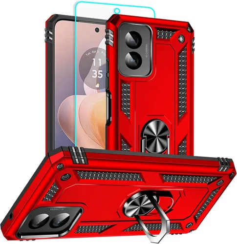 Vista 38 de HNHYGETE Funda para Motorola Edge 2025 con protector de pantalla: soporte giratorio de grado 360° (antideslizante) protección contra caídas y golpes