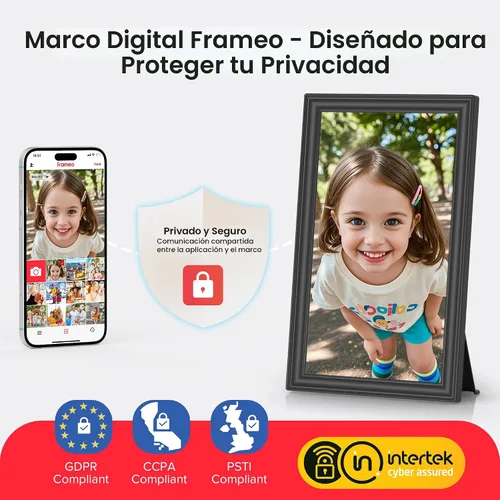 Vista 8 de Marco de fotos digital Frameo de 64 GB de 15.6 pulgadas, WiFi, marcos de fotos electrónicos grandes de 1920 x 1080 IPS FHD pantalla táctil, envía