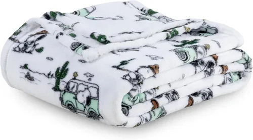 Vista 44 de Berkshire Peanuts® VelvetLoft® - Manta de felpa de Snoopy con bonito personaje, acogedora manta Fairisle Crimson Neutral, manta de 55 x 70 pulgadas