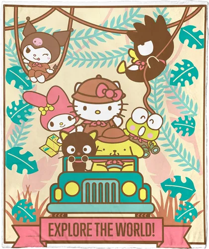 Vista 23 de Northwest Hello Kitty - Manta de seda táctil, 50 x 60 pulgadas, amigos de la playa