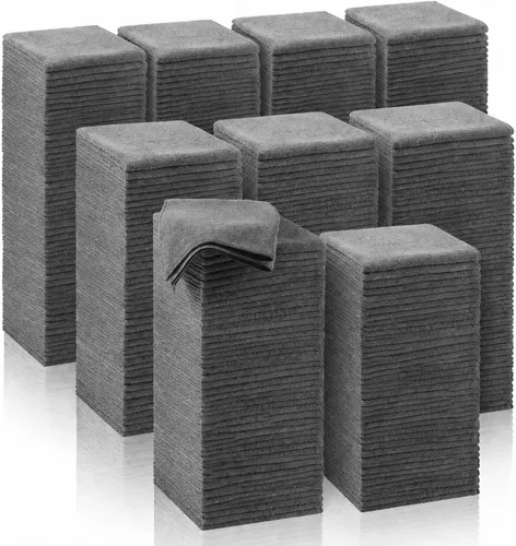 Vista 7 de Oudain 200 piezas de paño de limpieza de microfibra, toallas de microfibra de 40,6x40,6 cm para auto, súper absorbentes, trapos de limpieza
