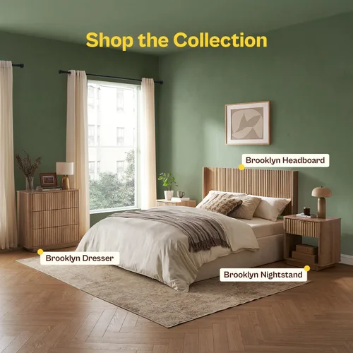 Vista 8 de mopio Brooklyn – Cómoda de 3 cajones para dormitorio, cómoda organizadora de madera, estilo granja moderna, mesita de noche alta, seguridad Nogal