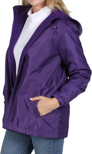 Vista 6 de totes Chaquetas impermeables para mujer, con capucha, chaquetas de tormenta de 3 estaciones, ciruela, talla L, Ciruela