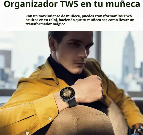Vista 8 de Reloj inteligente con auriculares, relojes inteligentes TWS 2 en 1, reloj inteligente con pantalla AMOLED colorida de 1.43 pulgadas para Android