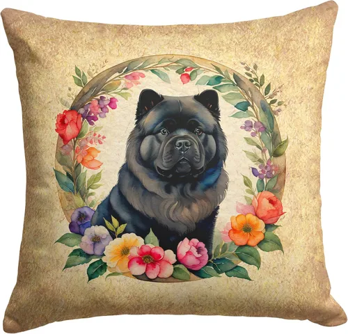 Vista 9 de Caroline's Treasures DAC2072PW1414 Affenpinscher and Flowers - Almohada decorativa de tela, lavable a máquina, para interiores y exteriores