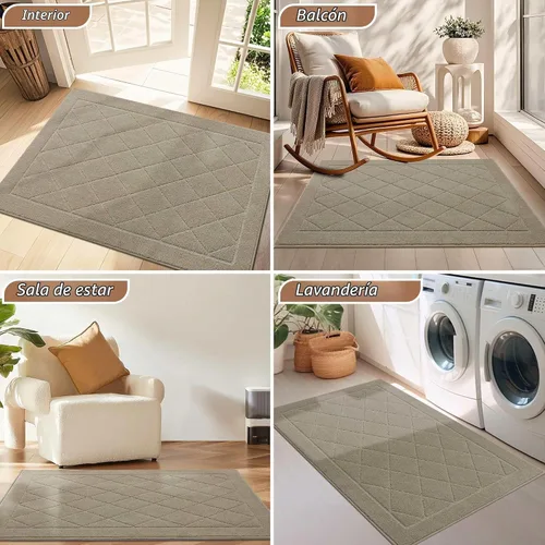 Vista 8 de BEQHAUSE - Tapete para puerta de 20 x 32 pulgadas, antideslizante, color beige