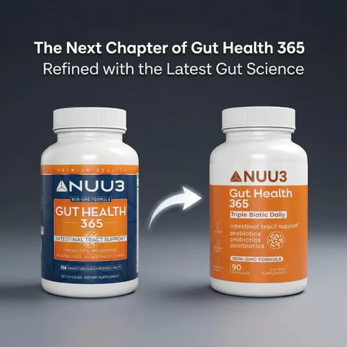 Vista 6 de NUU3 Gut Health 365 - Enzimas digestivas y suplemento probiótico para mujeres y hombres - Hinchazón y alivio de la digestión - Apoya el microbioma