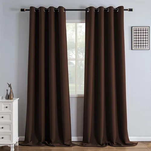 Vista 54 de IGEMAEVE Cortinas opacas de tamaño personalizado para dormitorio, 100 % opacas, 1 panel, aislamiento térmico, cortinas de oscurecimiento