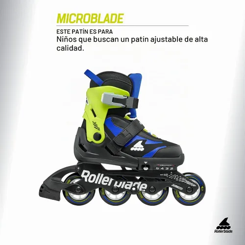 Vista 2 de Rollerblade Microblade - Patines en línea ajustables para niños, para jóvenes, rendimiento juvenil
