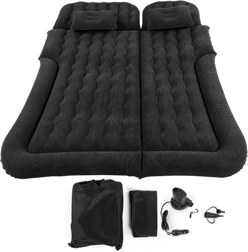 Vista 7 de Inflatable Car Mattress with Pump for SUV Back Sleep (Black)